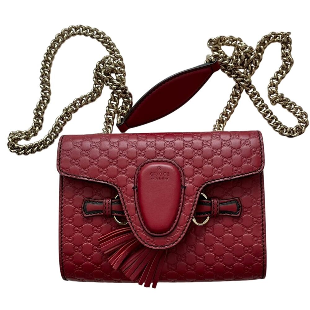 Gucci GG Monogram Guccissima Mini Shoulder Bag Red